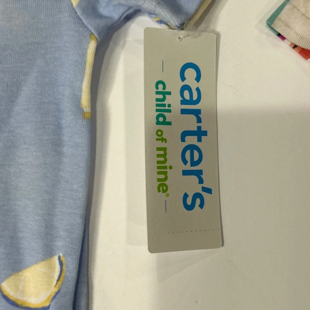 Carter's & Rolling Stones Toddler Pajama Sets 2T Blue Lemon Checkered 2 Pack New